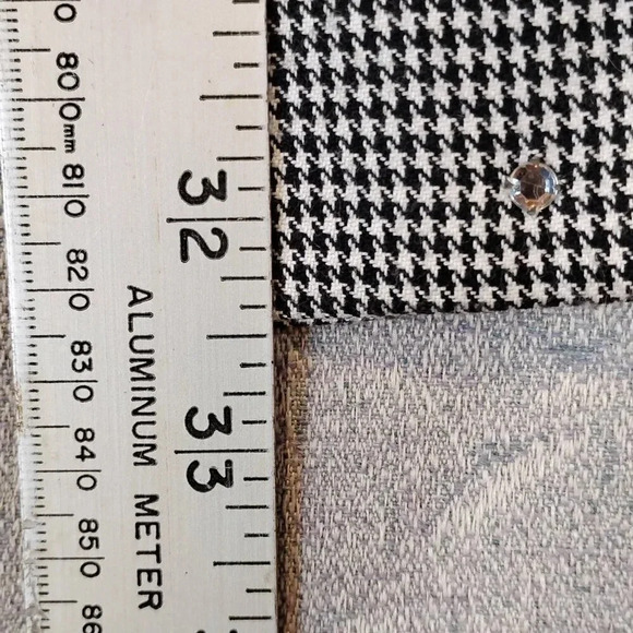 Yves Venet Creation Gray & Black Houndstooth  Rhinestone Blazer Size 42 - Picture 10 of 11